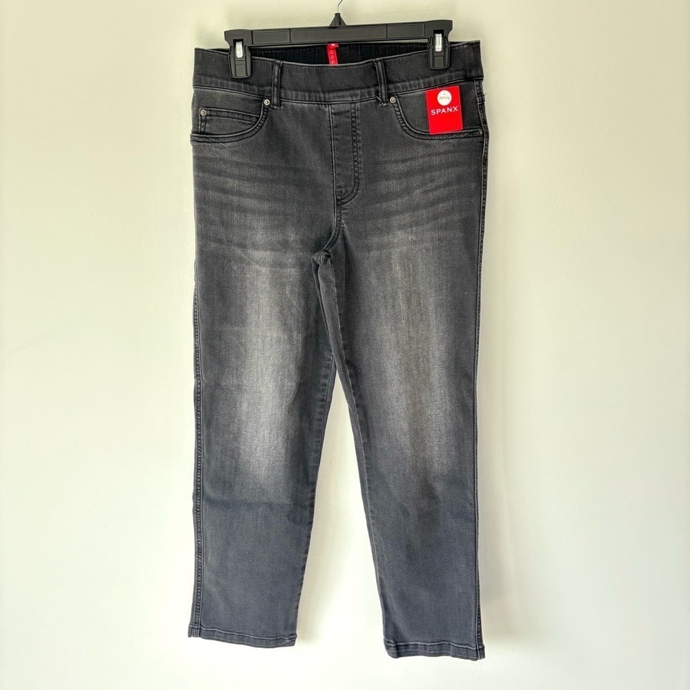 Spanx Vintage Black Straight Leg Denim Jeans Leggings Stretchy Jeggings NWT